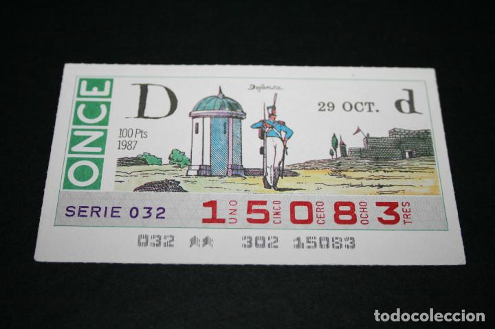 Cupones ONCE: CUP&Oacute;N ONCE - 29 OCTUBRE 1987 - DEFENSA - Foto 1