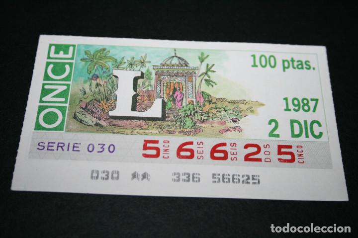 Cupones ONCE: CUP&Oacute;N ONCE - 2 DICIEMBRE 1987 - L - Foto 1
