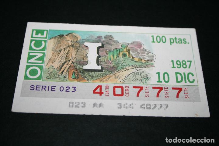 Cupones ONCE: CUP&Oacute;N ONCE - 10 DICIEMBRE 1987 - I - Foto 1
