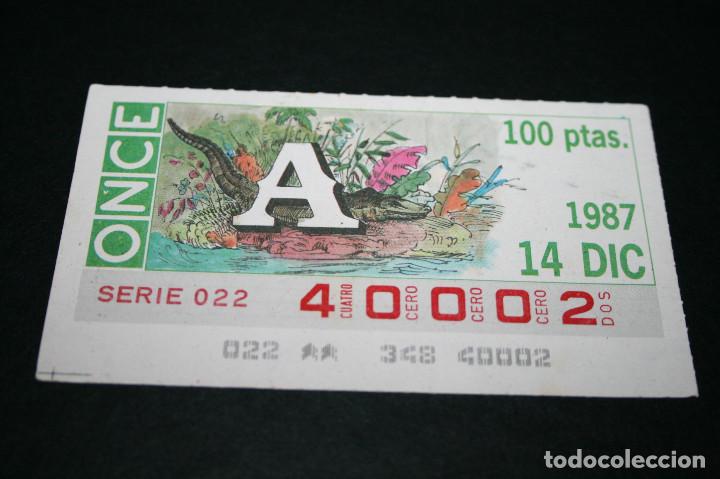 Cupones ONCE: CUP&Oacute;N ONCE - 14 DICIEMBRE 1987 - A - Foto 1