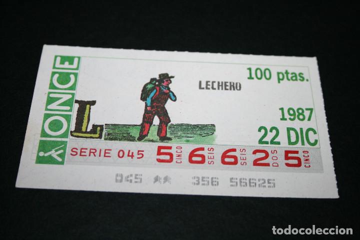Cupones ONCE: CUP&Oacute;N ONCE - 22 DICIEMBRE 1987 - LECHERO - Foto 1