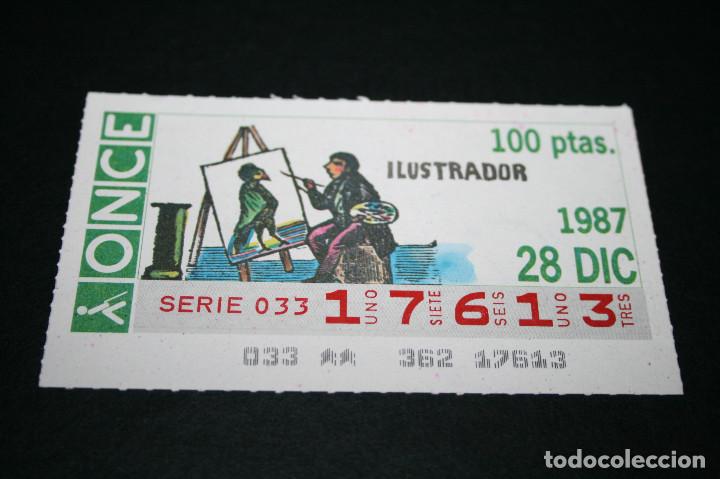 Cupones ONCE: CUP&Oacute;N ONCE - 28 DICIEMBRE 1987 - ILUSTRADOR - Foto 1