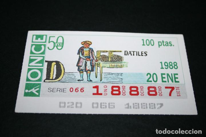 Cupones ONCE: CUP&Oacute;N ONCE - 20 ENERO 1988 - DATILES - Foto 1