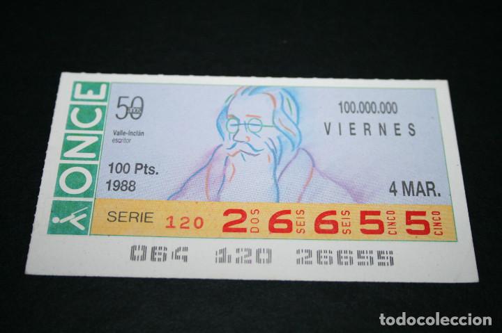 Cupones ONCE: CUP&Oacute;N ONCE - 4 MARZO 1988 - VALLE-INCL&Aacute;N - Foto 1