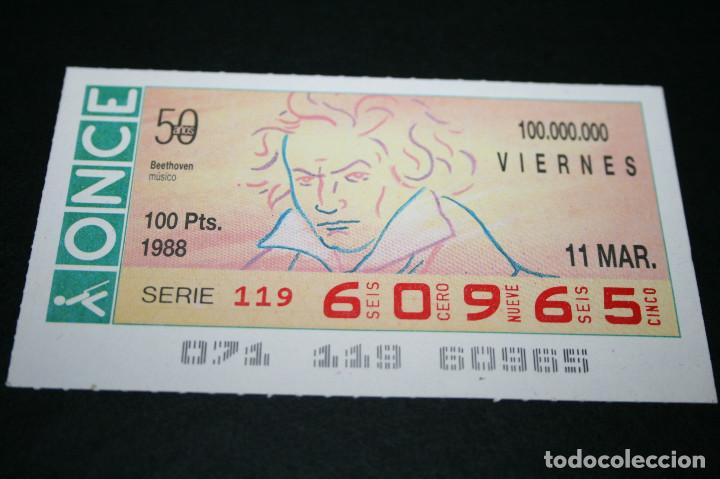 Cupones ONCE: CUP&Oacute;N ONCE - 11 MARZO 1988 - BEETHOVEN - Foto 1