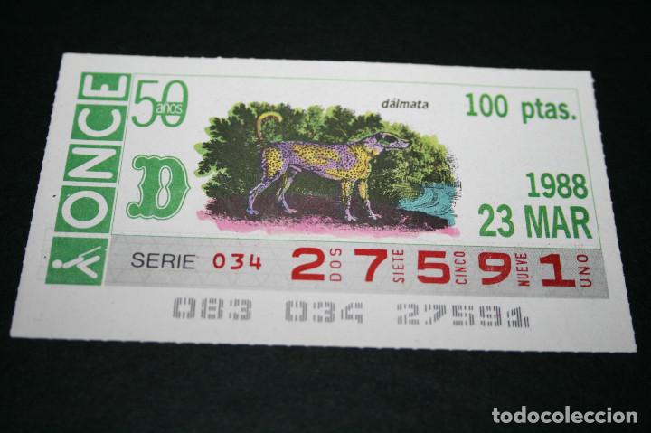 Cupones ONCE: CUP&Oacute;N ONCE - 23 MARZO 1988 - D&Aacute;LMATA - Foto 1