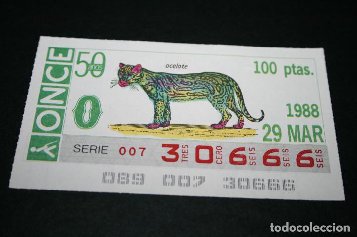 Cupones ONCE: CUP&Oacute;N ONCE - 29 MARZO 1988 - OCELOTE - Foto 1