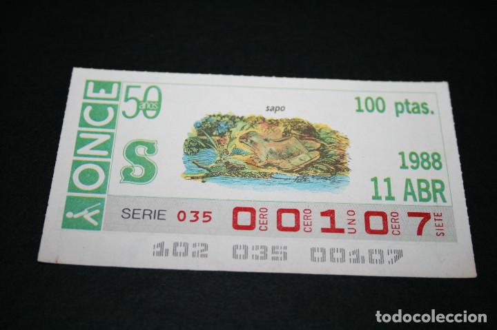Cupones ONCE: CUP&Oacute;N ONCE - 11 ABRIL 1988 - SAPO - Foto 1