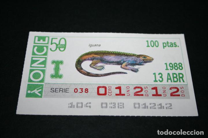 Cupones ONCE: CUP&Oacute;N ONCE - 13 ABRIL 1988 - IGUANA - Foto 1