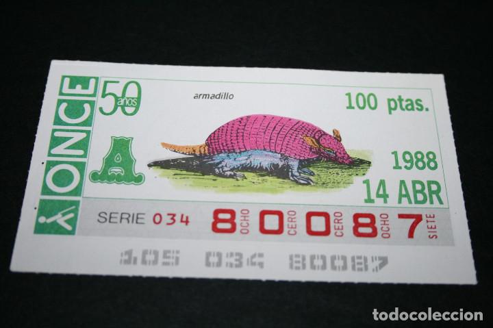 Cupones ONCE: CUP&Oacute;N ONCE - 14 ABRIL 1988 - ARMADILLO - Foto 1