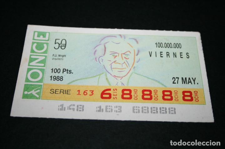 Cupones ONCE: CUP&Oacute;N ONCE - 27 MAYO 1988 - F.LL. WRIGHT - Foto 1