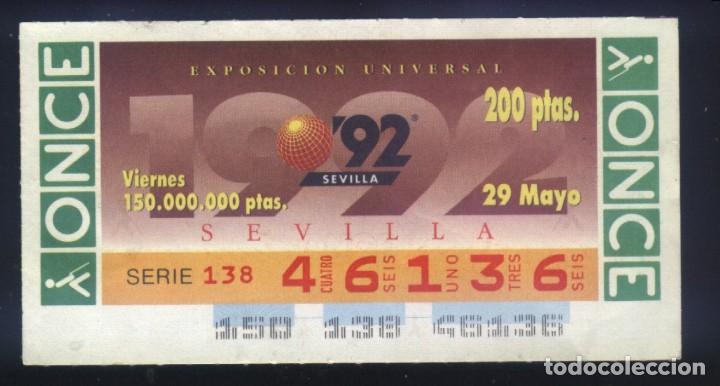 ONCE Coupons: A-8896- CUP&Oacute;N ONCE. VIERNES 29 MAYO 1992. EXPO 92 SEVILLA.