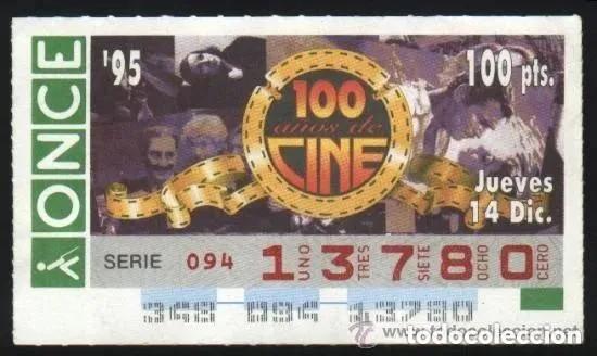 Cupones ONCE: A-8906- CUP&Oacute;N ONCE 14 DICIEMBRE 1995. 100 A&Ntilde;OS DE CINE.