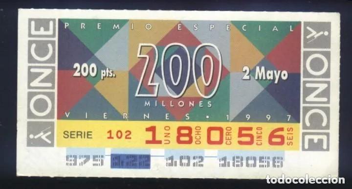 Cupones ONCE: A-8951- CUP&Oacute;N ONCE. VIERNES 2 MAYO 1997.