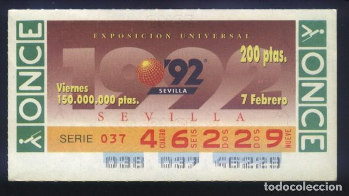 Cupones ONCE: A-8956- CUP&Oacute;N ONCE VIERNES 24 JULIO 1992. EXPO 92 SEVILLA