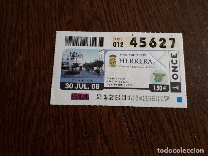 Coupon ONCE: cup&oacute;n de la once de ayuntamientos de Espa&ntilde;a, Herrera, Sevilla 30-07-08