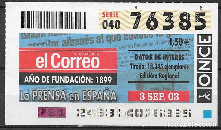 ONCE,LA PRENSA EN ESPA&Ntilde;A,03/09/2003.