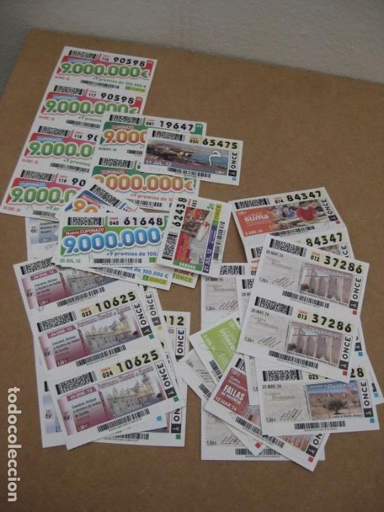 Cupones ONCE: Lote de 40 cupones de la once. 2012- 2013- 2014 - Foto 1