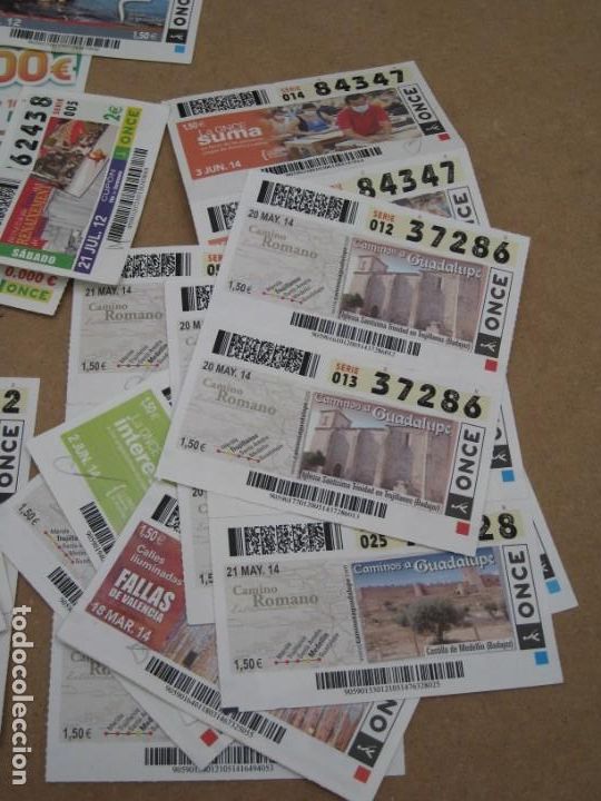 Cupones ONCE: Lote de 40 cupones de la once. 2012- 2013- 2014 - Foto 4