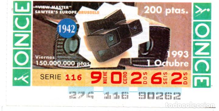 Cupones ONCE: CUPONES DE LA ONCE - A&Ntilde;O 1993 - 1 DE OCTUBRE - VIEW MASTER - SAWYER EUROPE BRUSSELS -