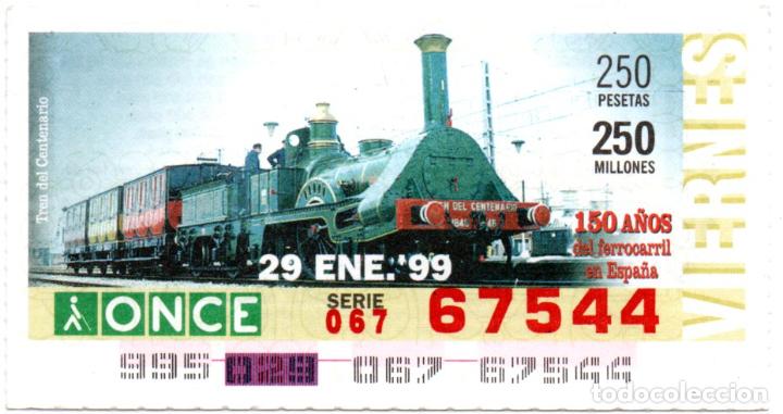 Cupones ONCE: CUPONES DE LA ONCE - A&Ntilde;O 1999 - 29 DE ENERO -TREN DEL CENTENARIO -