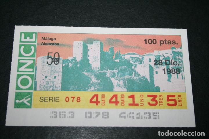 Billets ONCE: CUP&Oacute;N ONCE - 28 DICIEMBRE 1988 - M&Aacute;LAGA ALCAZABA