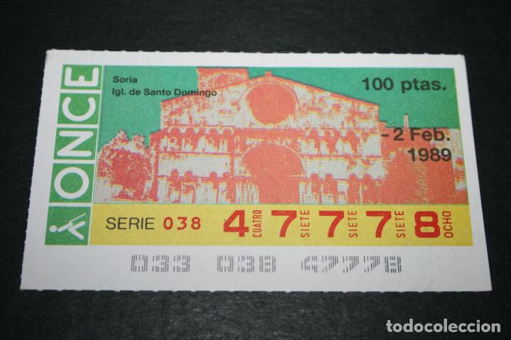 ONCE Coupons: CUP&Oacute;N ONCE - 2 FEBRERO 1989 - SORIA IGLESIA DE SANTO DOMINGO