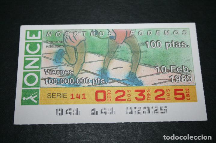ONCE Coupons: CUP&Oacute;N ONCE - 10 FEBRERO 1989 - NOSOTROS PODEMOS, DEPORTES ATLETISMO