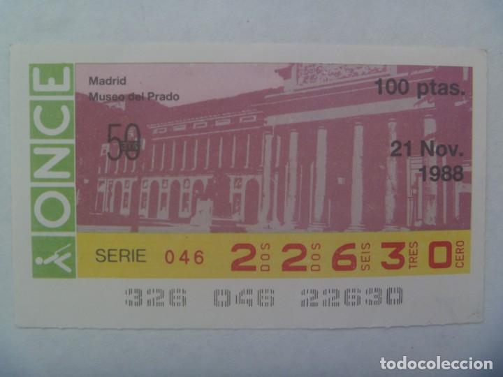 Cupones ONCE: CUPON DE LA ONCE DEL 21 DE NOVIEMBRE DE 1988 : MADRID , MUSEO DEL PRADO