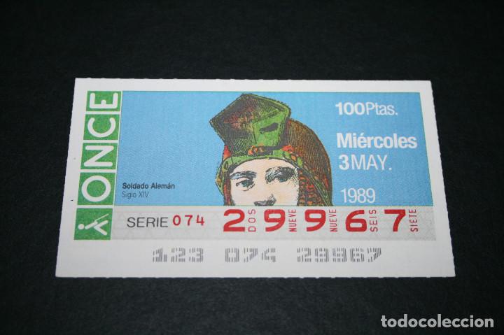 ONCE Coupons: CUP&Oacute;N ONCE - 3-MAYO-1989 - SOLDADO ALEM&Aacute;N S.XIV