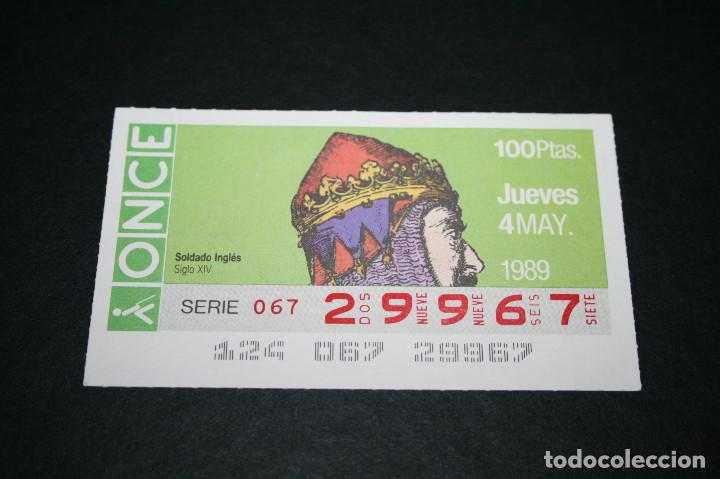 ONCE Coupons: CUP&Oacute;N ONCE - 4-MAYO-1989 - SOLDADO INGL&Eacute;S S.XIV