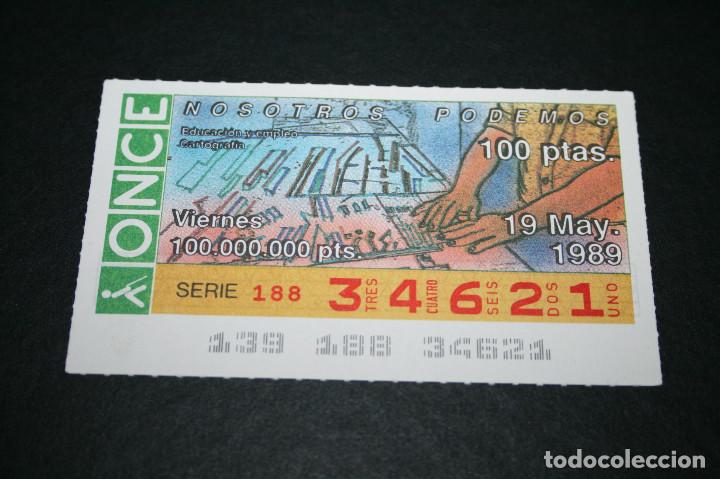 ONCE Coupons: CUP&Oacute;N ONCE - 19-MAYO-1989 - NOSOTROS PODEMOS, EDUCACI&Oacute;N Y EMPLEO CARTOGRAFIA