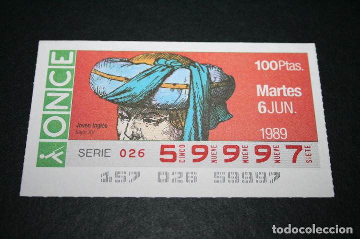 Cupones ONCE: CUP&Oacute;N ONCE - 6-JUNIO-1989 - JOVEN INGL&Eacute;S S. XV - Foto 1