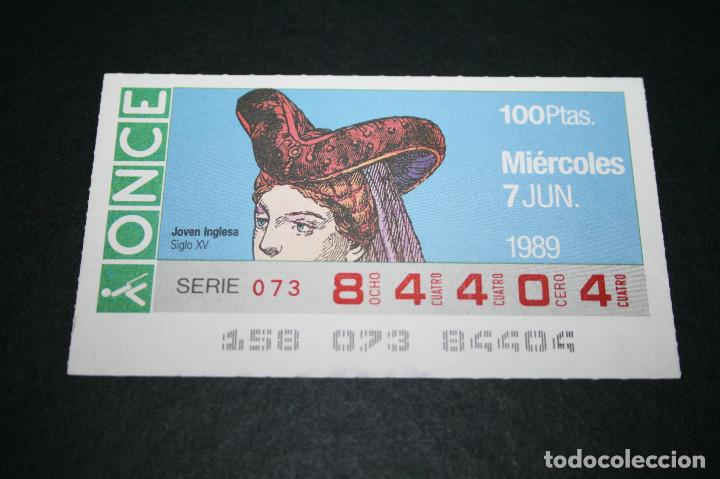 Cupones ONCE: CUP&Oacute;N ONCE - 7-JUNIO-1989 - JOVEN INGLESA S. XV - Foto 1
