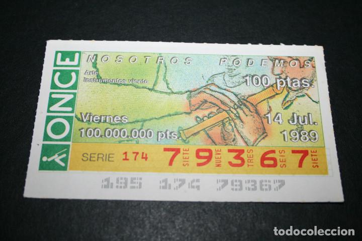 Coupon ONCE: CUP&Oacute;N ONCE - 14-JULIO-1989 - NOSOTROS PODEMOS, ARTE INSTRUMENTOS VIENTO