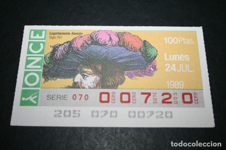 Coupon ONCE: CUP&Oacute;N ONCE - 24-JULIO-1989 - LUGARTENIENTE ALEM&Aacute;N S. XVI