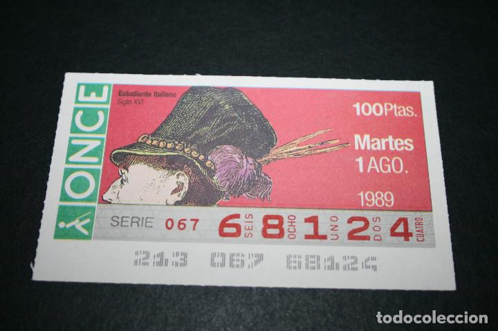 Coupon ONCE: CUP&Oacute;N ONCE - 1-AGOSTO-1989 - ESTUDIANTE ITALIANO S. XVI