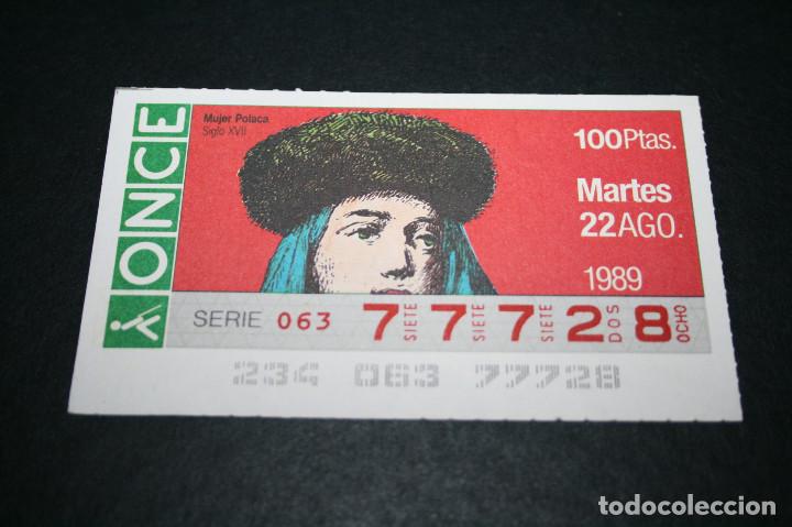 Billets ONCE: CUP&Oacute;N ONCE - 22-AGOSTO-1989 - MUJER POLACA S. XVII