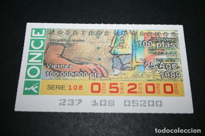 Cupones ONCE: CUP&Oacute;N ONCE - 25-AGOSTO-1989 - NOSOTROS PODEMOS, EDUCACI&Oacute;N Y EMPLEO ESTENOTIPISTA