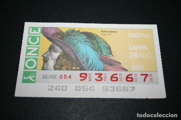 Cupones ONCE: CUP&Oacute;N ONCE - 28-AGOSTO-1989 - NOBLE ALEM&Aacute;N S. XVII