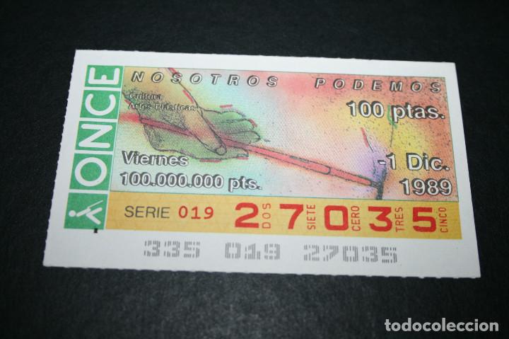 Cupones ONCE: CUP&Oacute;N ONCE - 1-DICIEMBRE-1989 - NOSOTROS PODEMOS, CULTURA ARTES PL&Aacute;STICAS