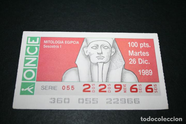 Cupones ONCE: CUP&Oacute;N ONCE - 26-DICIEMBRE-1989 - MITOLOGIA EGIPCIA SESOSTRIS I