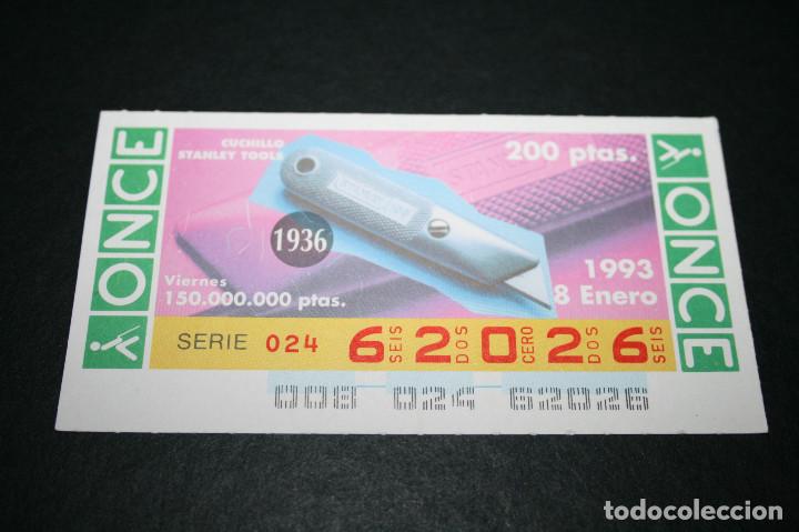 Cupones ONCE: CUP&Oacute;N ONCE - 8-ENERO-1993 - CUCHILLO STANLEY TOOLS - Foto 1