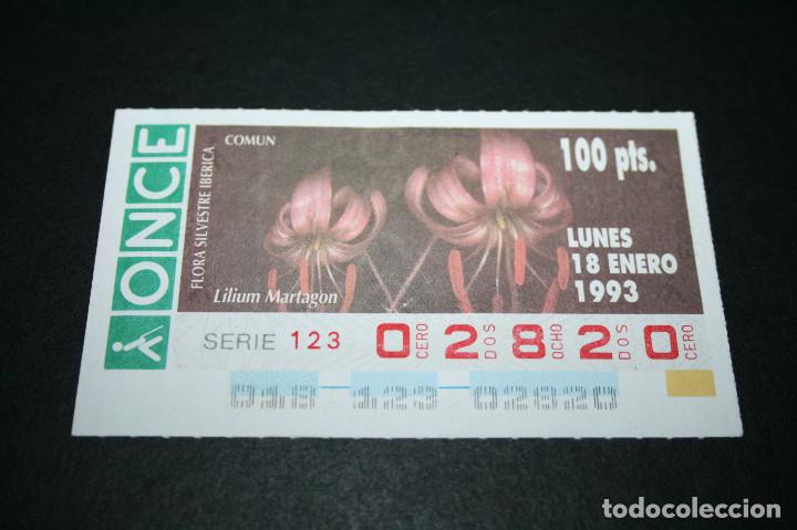 Bilhetes ONCE: CUP&Oacute;N ONCE - 18-ENERO-1993 - FLORA SILVESTRE IB&Eacute;RICA COM&Uacute;N, LILIUM MARLAGON