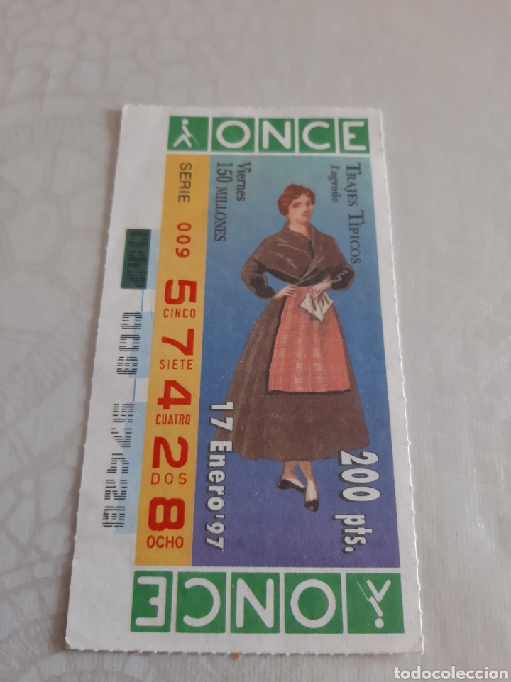 Cupones ONCE: LOGRO&Ntilde;O TRAJE TIPICO ONCE CUP&Oacute;N 1997 - Foto 1