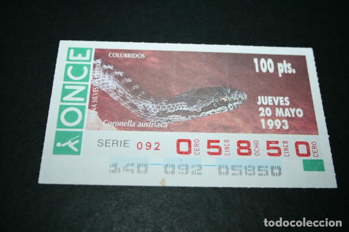 Coupon ONCE: CUP&Oacute;N ONCE - 20-MAYO-1993 - FAUNA SILVESTRE IB&Eacute;RICA COL&Uacute;BRIDOS CORONELLA AUSTRIACA