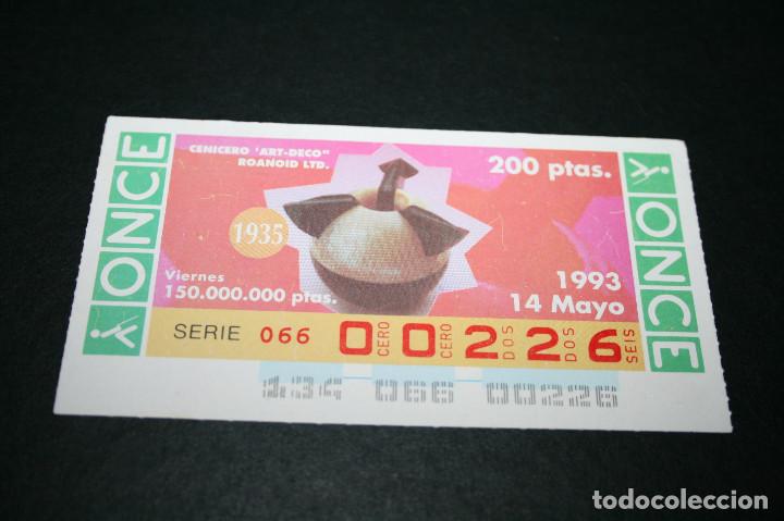 Cupones ONCE: CUP&Oacute;N ONCE - 14-MAYO-1993 - CENICERO ART-DEC&Oacute; ROANOID LTD