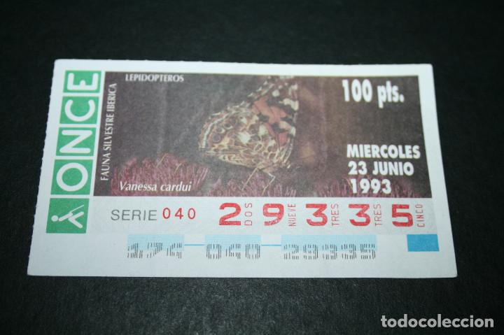 ONCE Coupons: CUP&Oacute;N ONCE - 23-JUNIO-1993 - FAUNA SILVESTRE IB&Eacute;RICA LEPIDOPTEROS VANESSA CARDUI