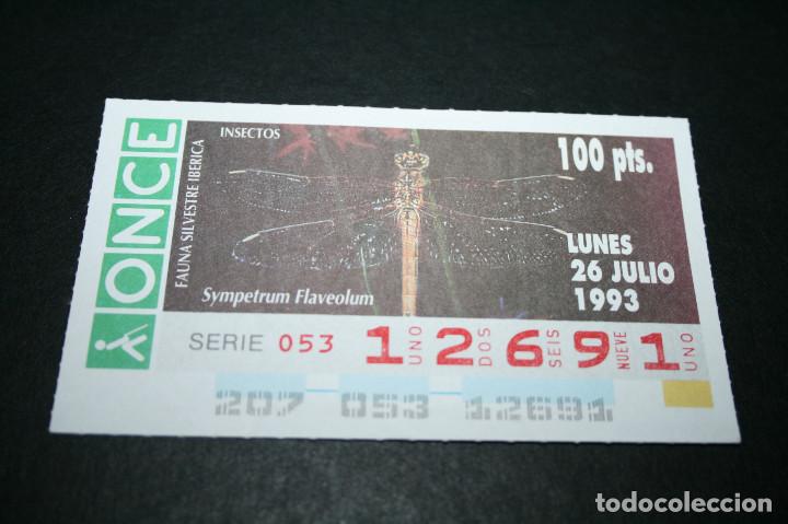 Bilhetes ONCE: CUP&Oacute;N ONCE - 26-JULIO-1993 - FAUNA SILVESTRE IB&Eacute;RICA INSECTOS SYMPETRUM HAVEOLUM