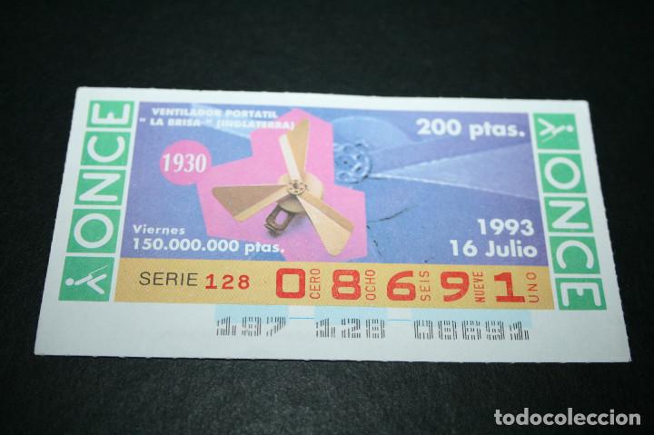 Bilhetes ONCE: CUP&Oacute;N ONCE - 16-JULIO-1993 - VENTILADOR PORTATIL LA BRISA, INGLATERRA